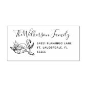 Flamingo Family Typographic Address Label Rubberstempel (Afrduk)