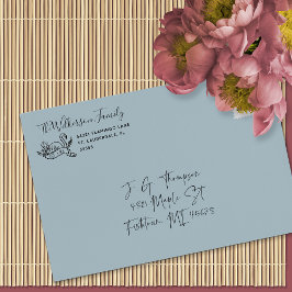 Flamingo Family Typographic Address Label Rubberstempel