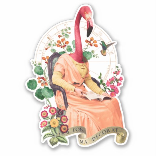 FLAMINGO FANCY DIER STICKER (Voorkant)