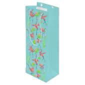 Flamingo Fandango cadeautas tas wijn (Achterkant Gekanteld)