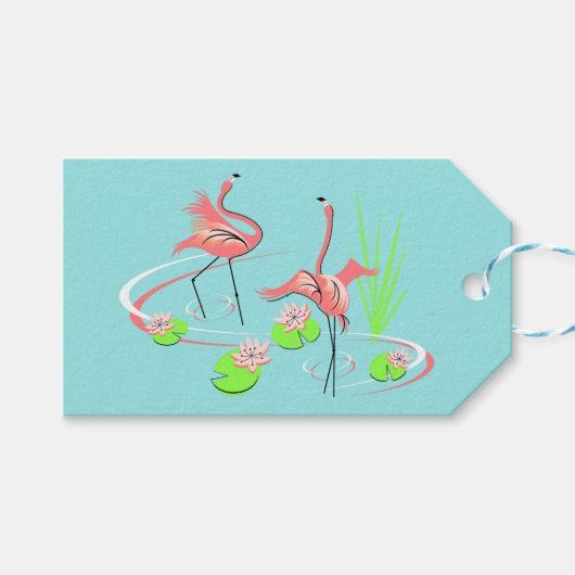 Flamingo Fandango Duo 2 cadeau label Cadeaulabel (Voorkant (Horizontaal))