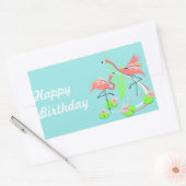 Flamingo Fandango Duo Happy Birthday sticker (Envelop)