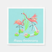 Flamingo Fandango Duo Happy Jubileum Servet (Voorkant)