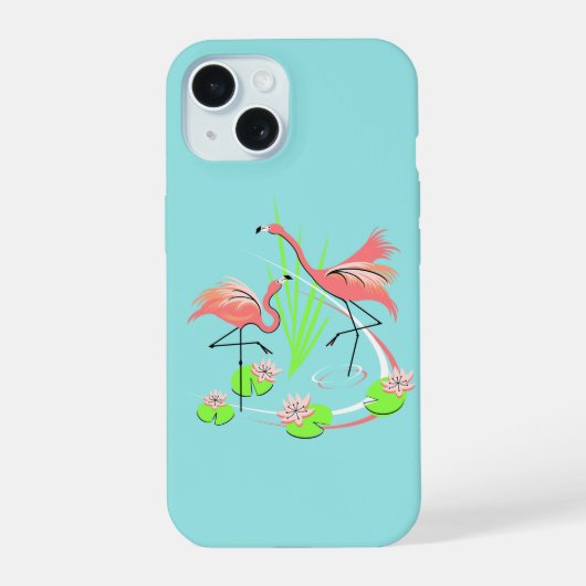 Flamingo Fandango Duo iPhone hoesje 15 Case (Achterkant)
