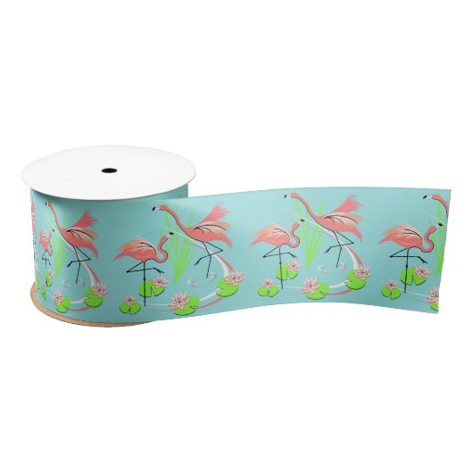 Flamingo Fandango Duo lintsatin Satijnen Lint (Spoel)