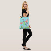 Flamingo Fandango Duo over de roze rug van het tas (Op model)