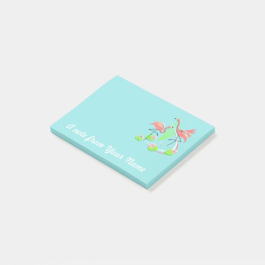 Flamingo Fandango Duo-tekst na het bericht Post-it® Notes (Schuin)