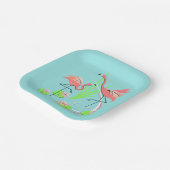Flamingo Fandango Duo vierkant papier bord (Gebogen)