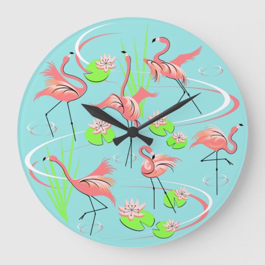 Flamingo Fandango klok rond (Voorkant)