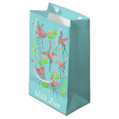 Flamingo Fandango met Love gift small bag Klein Cadeauzakje (Voorkant Gekanteld)