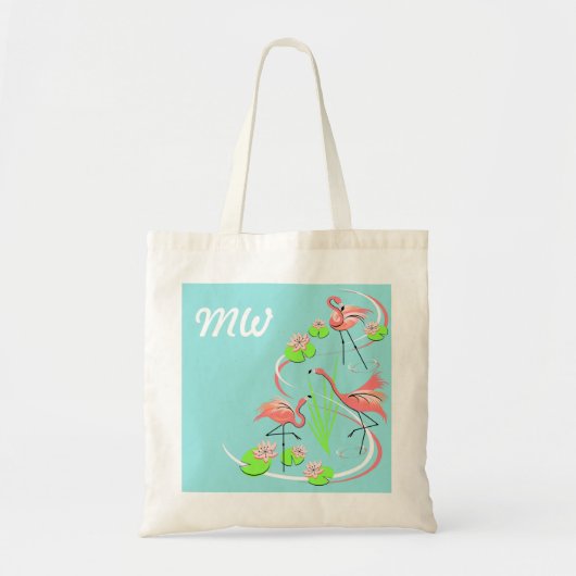 Flamingo Fandango Monogram canvas tas (Voorkant)