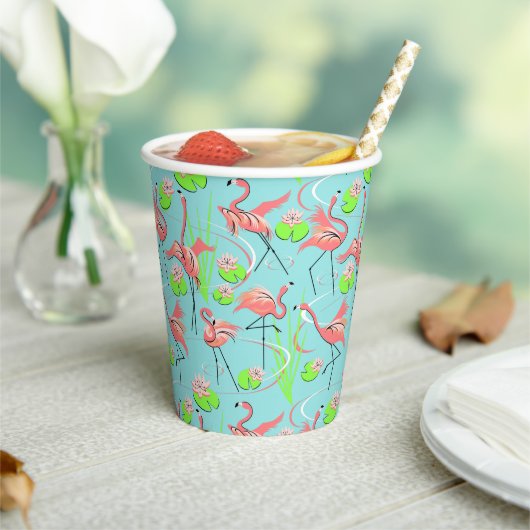 Flamingo Fandango Papieren Bekers (Insitu)