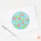 Flamingo Fandango Ronde sticker (Envelop)