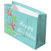 Flamingo Fandango Slim Duo Happy Birthday groot Cadeauzakje (Voorkant Gekanteld)