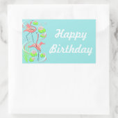 Flamingo Fandango Slim Duo Happy Birthday sticker (Tas)