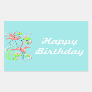 Flamingo Fandango Slim Duo Happy Birthday sticker