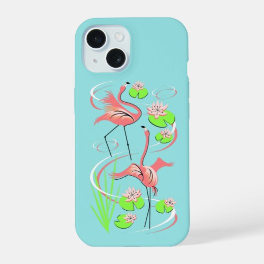 Flamingo Fandango Slim Duo iPhone hoesje 15 Case (Achterkant)