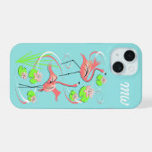 Flamingo Fandango Slim Duo monogram iPhone case iPhone 15 Case (Achterkant horizontaal)