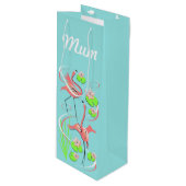 Flamingo Fandango Slim Duo Mum wine Wijn Cadeautas (Voorkant Gekanteld)