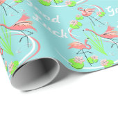 Flamingo Fandango Trio Good Luck gift Cadeaupapier (Rol Hoek)