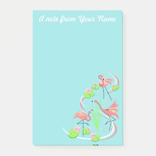 Flamingo Fandango Trio Tekst na de verticale notit Post-it® Notes (Voorkant)