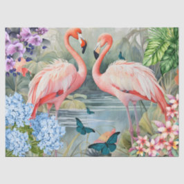 Flamingo Fantasy Bloemen & Vlinders Tissuepapier
