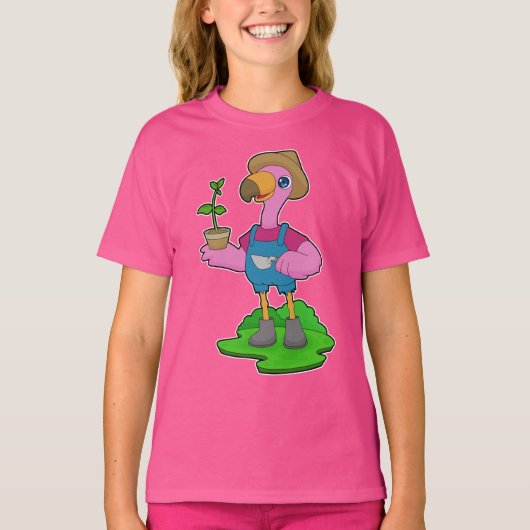 Flamingo Farmer Plant T-shirt (Voorkant)