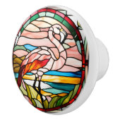 Flamingo Faux-Glas in lood Keramische Knop (Rechts)