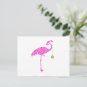Flamingo Faux Pink Glitter Flamingos Kerstmis Feestdagenkaart (Staand voorkant)