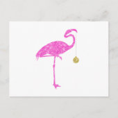 Flamingo Faux Pink Glitter Flamingos Kerstmis Feestdagenkaart (Voorkant)