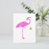 Flamingo Faux Pink Glitter Flamingos Kerstmis Feestdagenkaart (Staand voorkant)