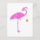 Flamingo Faux Pink Glitter Flamingos Kerstmis Feestdagenkaart (Voorkant)