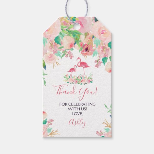 Flamingo Favor Tags Cadeaulabel (Voorkant)