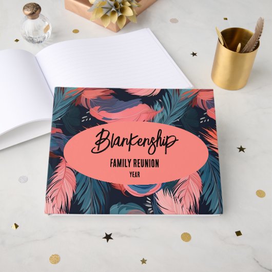 Flamingo Feathers Family Reunion Party Essentieel  Gastenboek (Voorkant open)