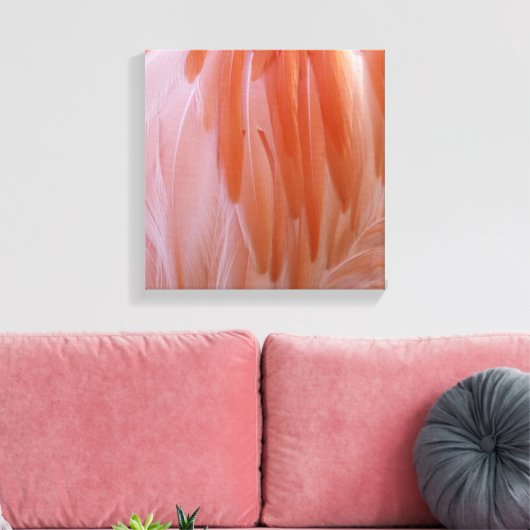 Flamingo Feathers in Shades of Pink Canvas Afdruk (Insitu (Woonkamer))