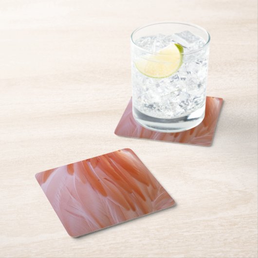 Flamingo Feathers in Shades of Pink Kartonnen Onderzetters (Insitu)