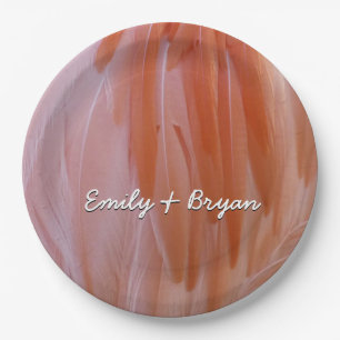 Flamingo Feathers in Shades of Pink Papieren Bordje