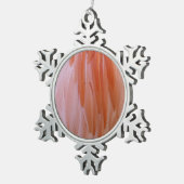 Flamingo Feathers in Shades of Pink Tin Sneeuwvlok Ornament (Rechts)