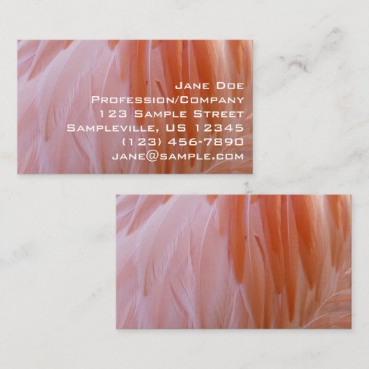 Flamingo Feathers in Shades of Pink Visitekaartje (Voorkant / Achterkant)