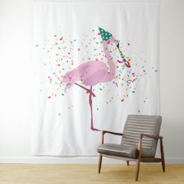 Flamingo Feest - Dieren die een Feestje Vieren Wandkleed