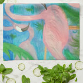 Flamingo feest kunsthanddoek theedoek (Gevouwen)