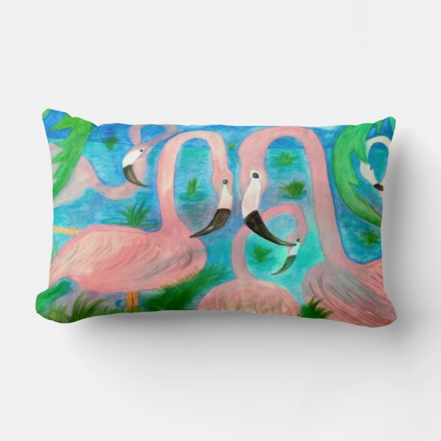 Flamingo Feest Kussen (Voorkant)
