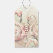 Flamingo Feest Thema, Gepersonaliseerd Cadeaulabel (Achterkant)