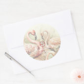 Flamingo Feest Thema, Gepersonaliseerd Ronde Sticker (Envelop)