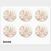 Flamingo Feest Thema, Gepersonaliseerd Ronde Sticker (Vel)
