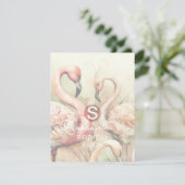 Flamingo Feest Thema, QR Code RSVP Kaartje (Staand voorkant)