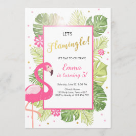 Flamingo feestuitnodiging Tropische Verjaardag lua Kaart