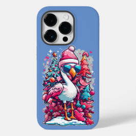 Flamingo Festiviteiten Santa Hoed en glazen Kerstm Case-Mate iPhone 14 Pro Hoesje