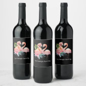 Flamingo Fiesta: Pool & Strandfeest  Wijn Etiket (Flessen)