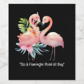 Flamingo Fiesta: Pool & Strandfeest  Wijn Etiket (Enkel label)